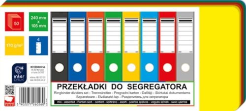 Przekładki do segregatora 240x105mm 50 mix
