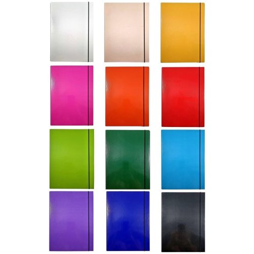 Teczka A4 skrzydłowa z gumką grzbiet prosty MIX