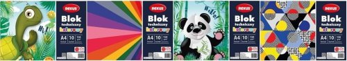 Blok techniczny A4/10K kolorowy