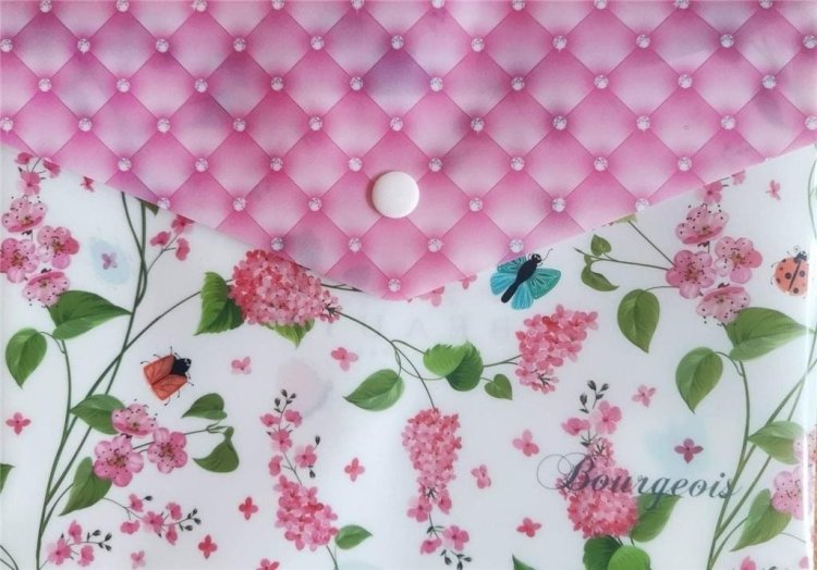 Teczka A5+ plastikowa z klipsem Kwiaty P0012