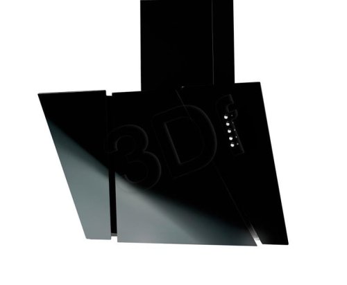 Okap kominowy AKPO WK-4 CETIAS 50 CZARNY (500mm; front czarne szkło)