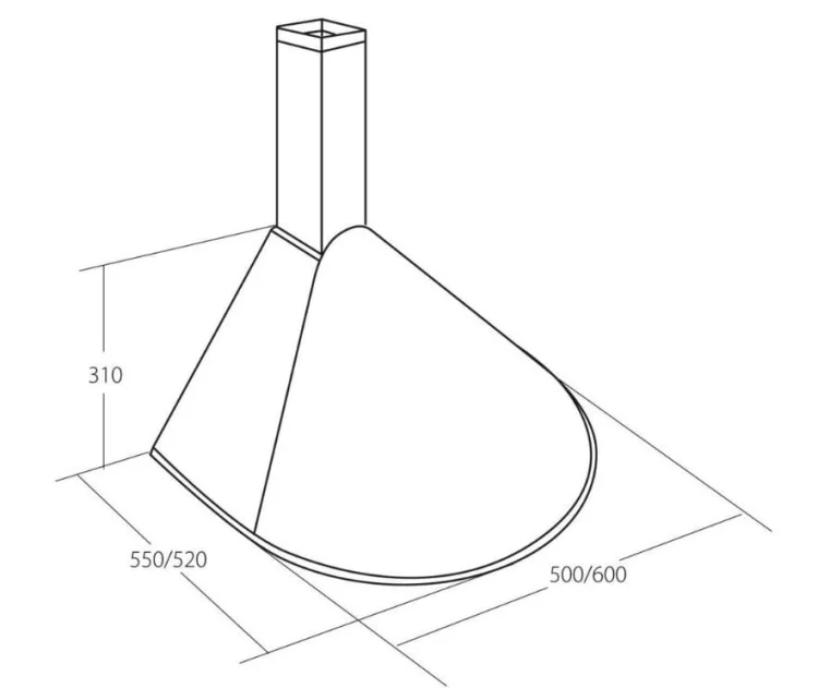 Okap kominowy AKPO WK-5 RONDO TURBO 60 BIAŁY (159,7 m3/h; 600mm; kolor biały)