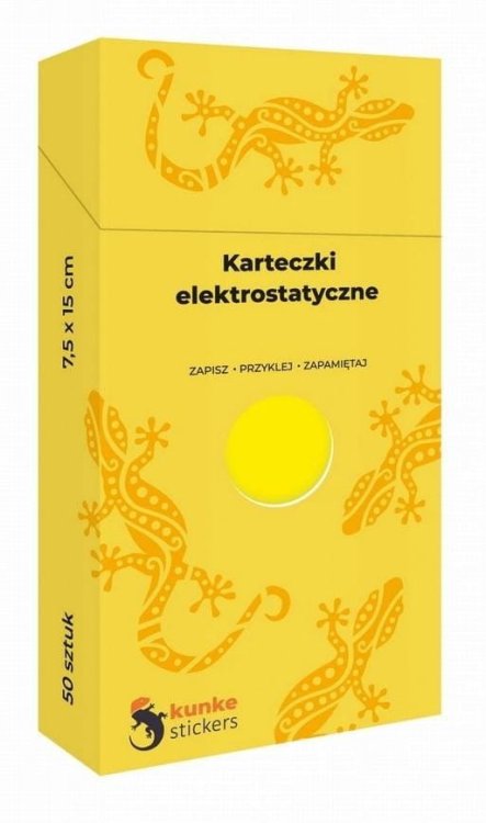 Karteczki elektrostatyczne 50szt żółte