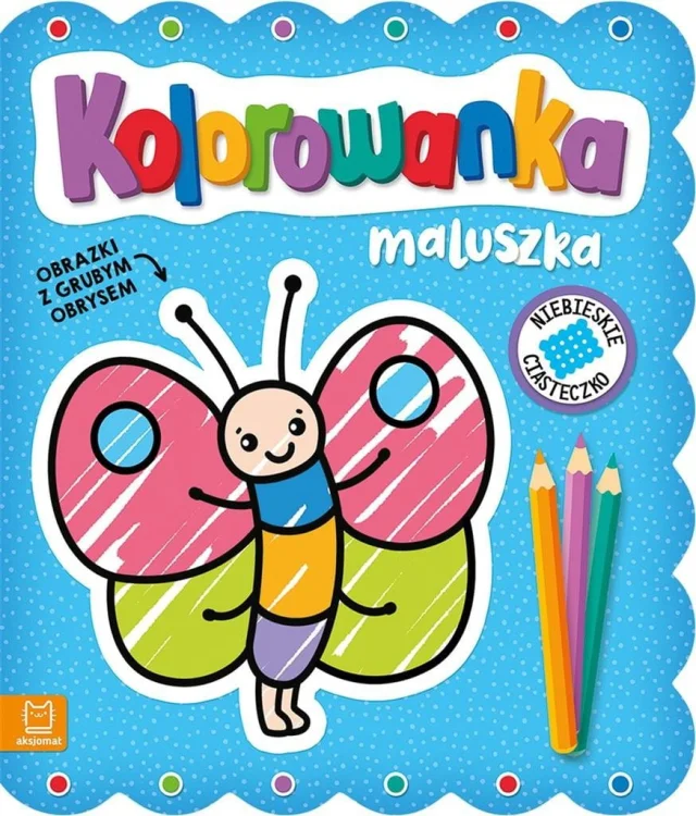 Obrazki z grubym obrysem. Niebieskie ciasteczko