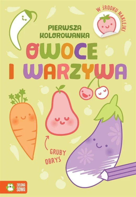 Pierwsza kolorowanka. Gruby obrys. Owoce i warzywa