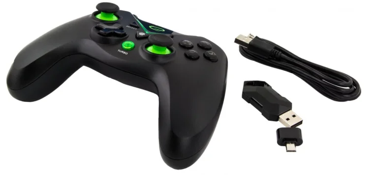 Gamepad bezprzewodowy Esperanza EGG112K (Android, PC, PS3, Xbox One; kolor czarny, kolor zielony)