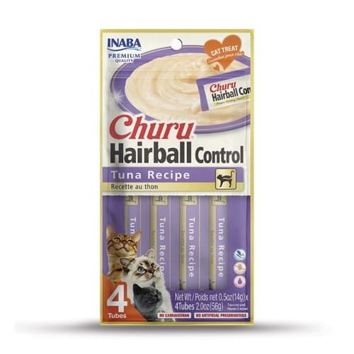 Przysmak INABA CAT CHURU HAIRBALL Tuńczyk 4x14g (56g)