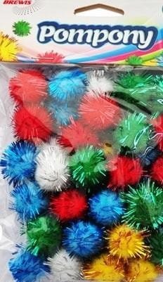 Pompony metaliczne mix 2cm