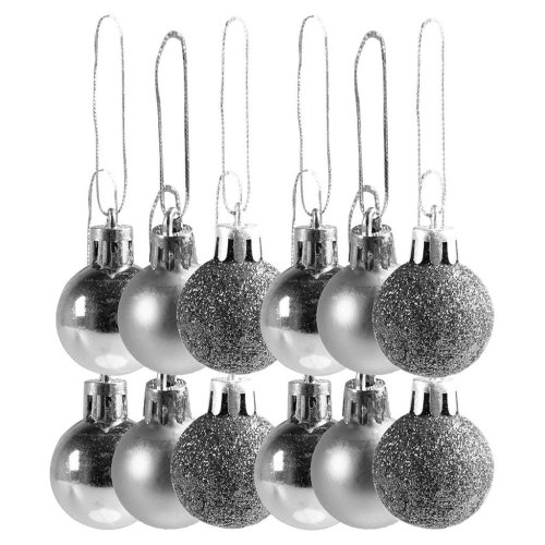 Bombki mini srebrne 12szt