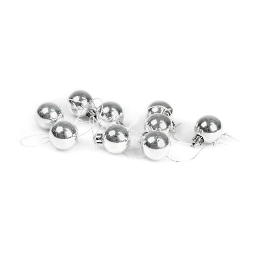 Bombki mini srebrne 9szt