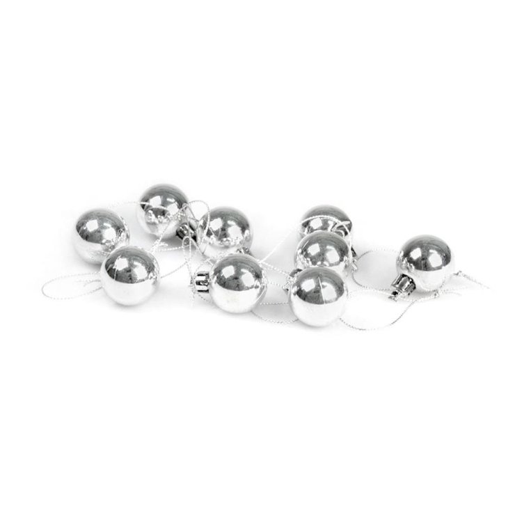 Bombki mini srebrne 9szt