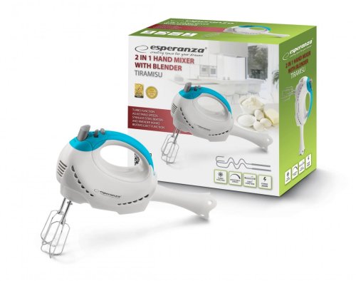 Blender, Mikser ręczny Esperanza TIRAMISU EKM010 (300W; kolor biały)