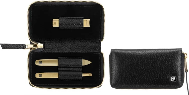 Zestaw do manicure ZWILLING Twinox Gold Edition 97746-004-0 – czarne skórzane etui 3 elementy - czarny