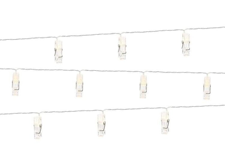 Lampki LED klamerki bezbarwne 1.4m