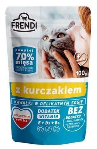FRENDI Kawałki w sosie z kurczakiem dla kota 100g