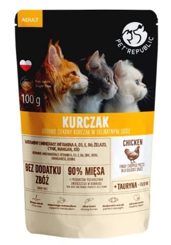 PetRepublic ADULT Fileciki z kurczakiem dla kota 100g