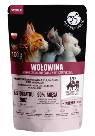 PetRepublic STERIL Fileciki z wołowiną dla kota 100g