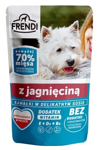 FRENDI Kawałki w sosie z jagnięciną dla psa 100g