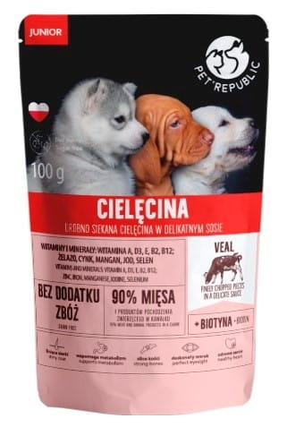 PetRepublic JUNIOR Fileciki z cielęciną dla psa 100g