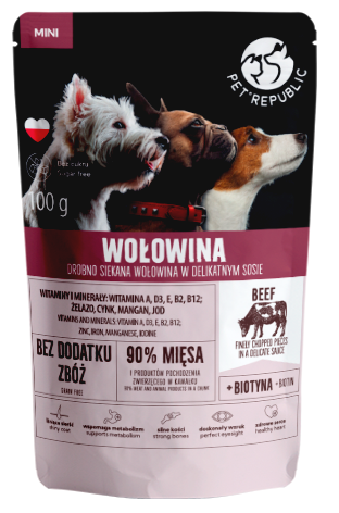 PetRepublic MINI Fileciki z wołowiną dla psa 100g
