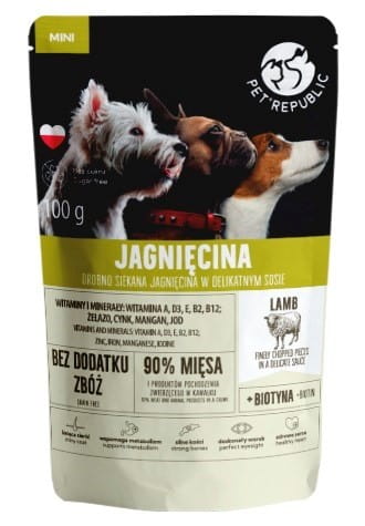 PetRepublic MINI Fileciki z jagnięciną dla psa 100g