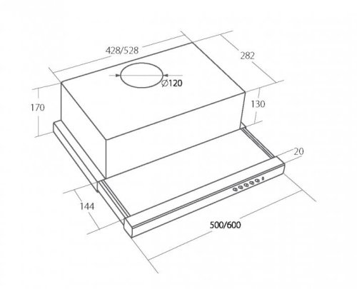 Okap AKPO WK-7 LIGHT ECO 50 CZARNY
