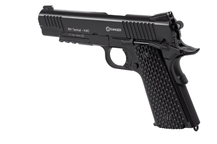 Wiatrówka pistolet RANGER 1911 Tactical KWC kal. 4,5 BBs BLOW BACK 17 strz. FULL METAL CO2 (AAKCMB770AZB)