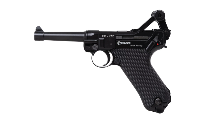 Wiatrówka pistolet RANGER P08 Parabellum KWC kal. 4,5 BBs BLOW BACK 21 strz. FULL METAL CO2 (AAKCMB410AZB)
