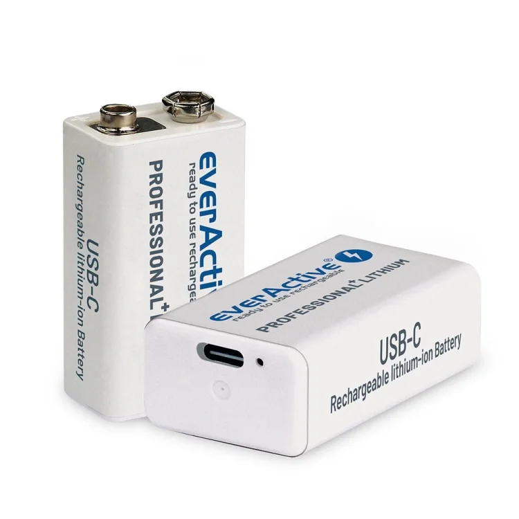 EVERACTIVE AKUMULATOREK 6F22/9V LI-ION 550 MAH Z USB TYP C EVHR22-550C