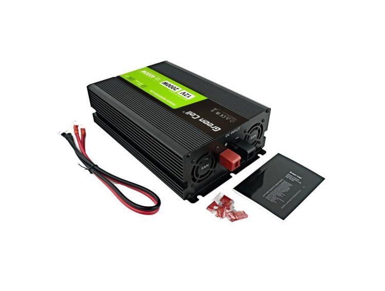 GREEN CELL PRZETWORNICA LCD 12V/230V 2000W/4000W CZYSTY SINUS INVGC12P2000LCD
