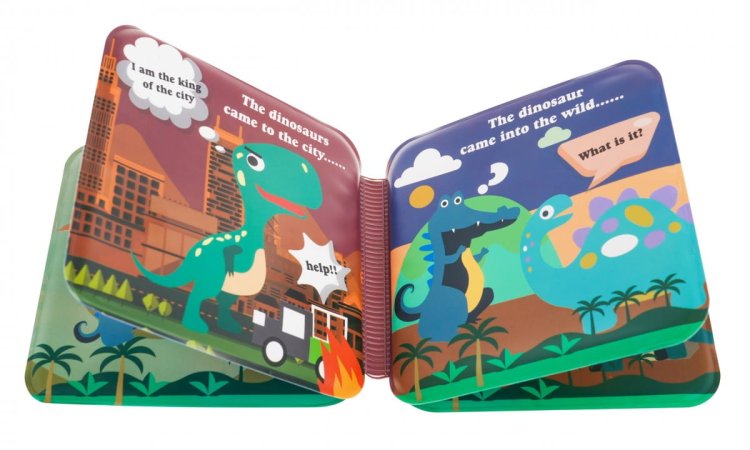 Zestaw Gumowych Pacynek Dinozaury + Książeczka