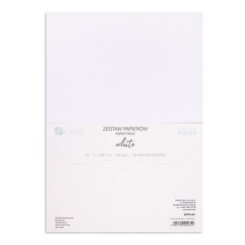 Zestaw papierów 220g biały A4 20ark