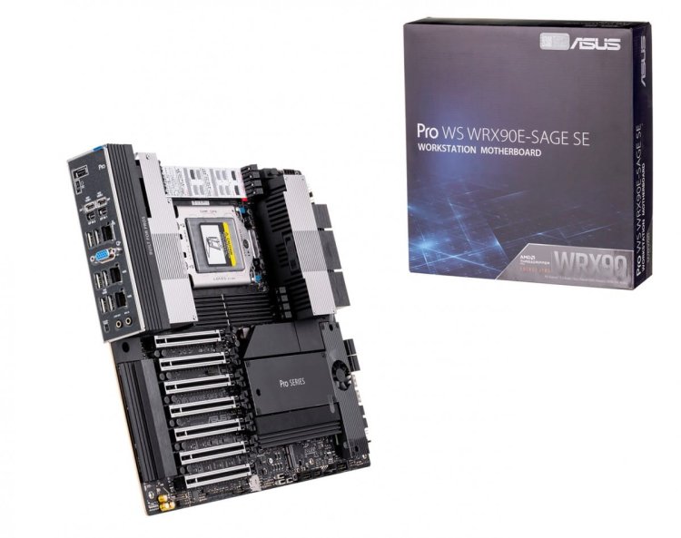 ASUS PRO WS WRX90E-SAGE SE AMD WRX90 Threadripper PRO, 2 x Intel X7100-AT2 dual 10Gb + 1x RTL8211F 1Gb/ USB 3.2 Gen2 x6, 7 x PCIe 5.0 x16, 4 x SATA 6G