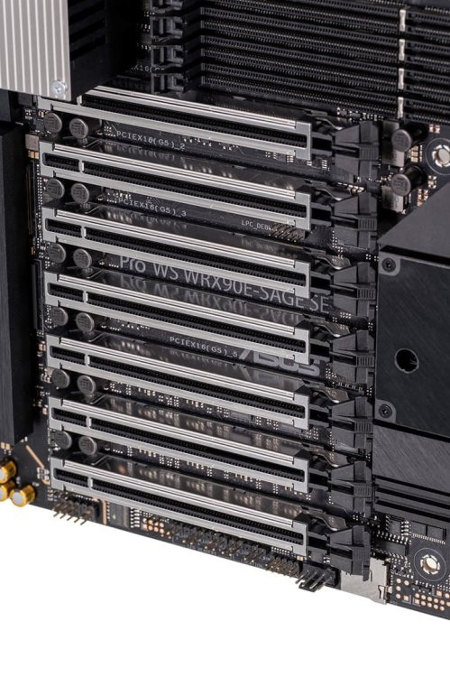 ASUS PRO WS WRX90E-SAGE SE AMD WRX90 Threadripper PRO, 2 x Intel X7100-AT2 dual 10Gb + 1x RTL8211F 1Gb/ USB 3.2 Gen2 x6, 7 x PCIe 5.0 x16, 4 x SATA 6G