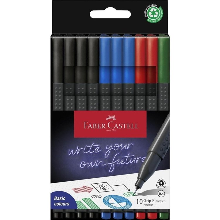 Cienkopis Grip 10 kolorów FABER CASTELL