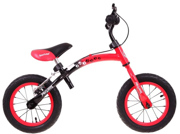 Rowerek biegowy dla dzieci Boomerang SporTrike Czerwony Nauki jazdy + Zmienny układ ramy