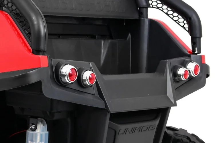 Mercedes Benz Unimog dla dzieci Czerwony + Napęd 4x4 + Pilot + Bagażnik + Wolny Start + MP3 LED
