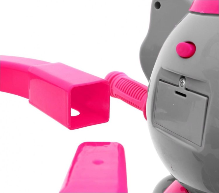 3-kołowy Rowerek dla dzieci Słonik Różowy + Dźwięki + Daszek + Barierka + Podnóżek + Rączka + Płozy + Schowek