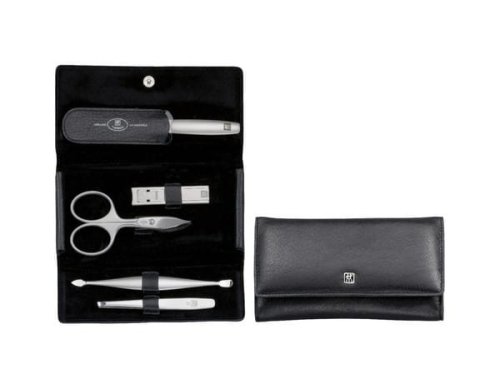 Zestaw do manicure Zwilling Twinox – skórzane etui, 5 elementów - Czarny