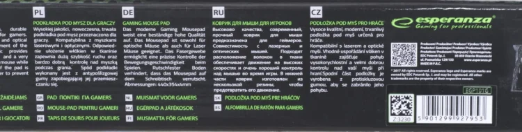 Podkładka gamingowa pod mysz Esperanza GRUNGE EGP101G (250mm x 200mm)