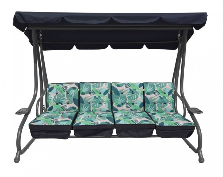 Ogromna Huśtawka Ogrodowa Siedzisko Plecionka 2x1 Liście Monstery