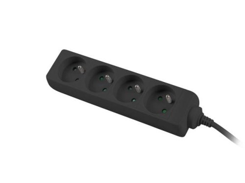Przedłużacz Lanberg PS0-04E-0100-IEC-BK (1m; kolor czarny)