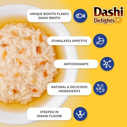 INABA DASHI DELIGHTS Kurczak z Płatkami Boni  70g bulion dla kota