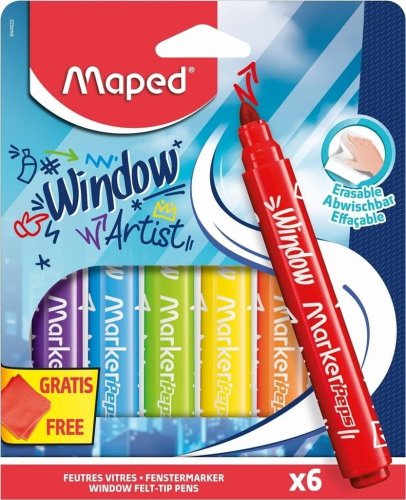 Flamastry do szyb Window Marker'Peps 6szt MAPED