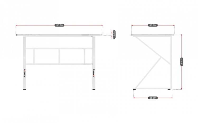 Biurko gamingowe Huzaro Hero 1.6 White