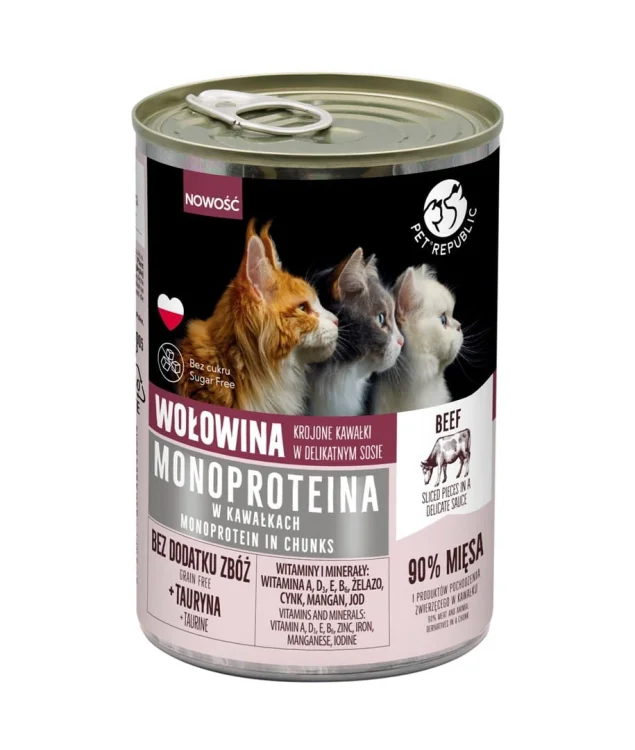 PetRepublic MONOPROTEINA dla kota wołow. sos 400 g