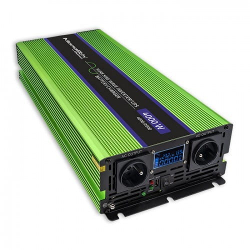 QOLTEC PRZETWORNICA NAPIĘCIA MONOLITH | ŁADOWANIE BATERII | UPS | 2000W | 4000W | 12V NA 230V | CZYSTY SINUS | LCD