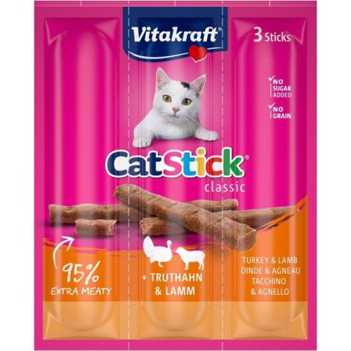 VITAKRAFT CAT STICK MINI 3szt indyk/jagnięcina przysmak dla kota