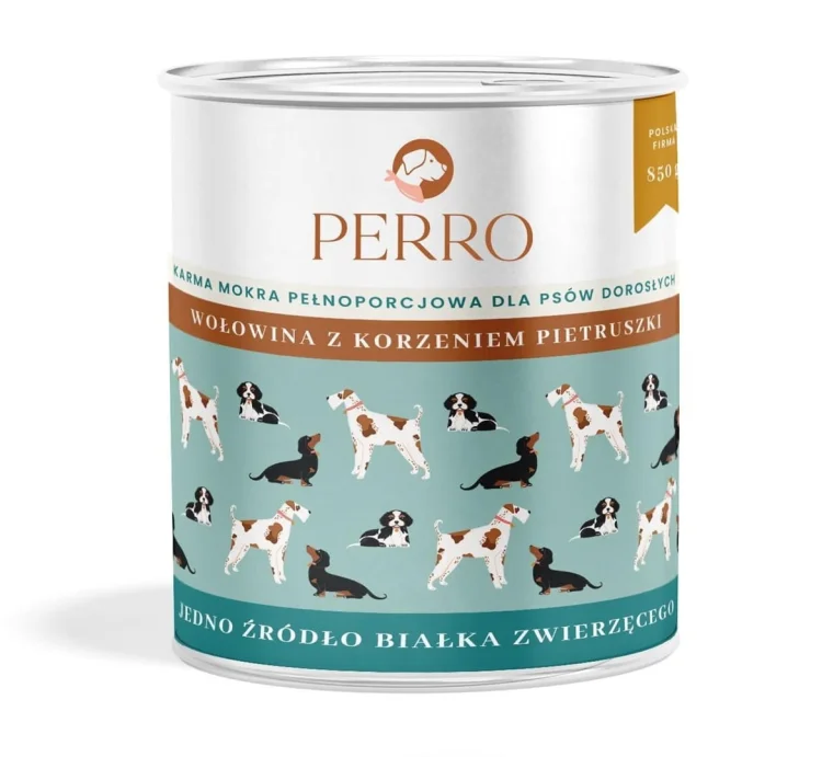 PERRO Wołowina z korzeniem pietruszki dla psów dorosłych  850 g