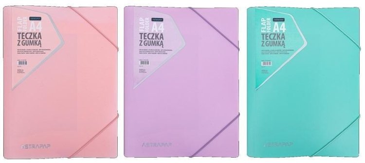 Teczka z gumką PP pastel mix ASTRAPAP